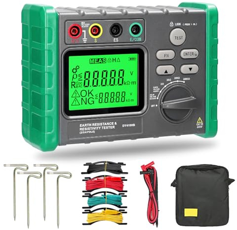 Isolationswiderstandstester, Erdungswiderstandsprüfer 0-2000Ω/ohm Isolationstester Erdspannung AC 0-600V PV Spannung DC 0-1500V Erdungsmessgerät Digital Megaohmmeter Resistance Tester