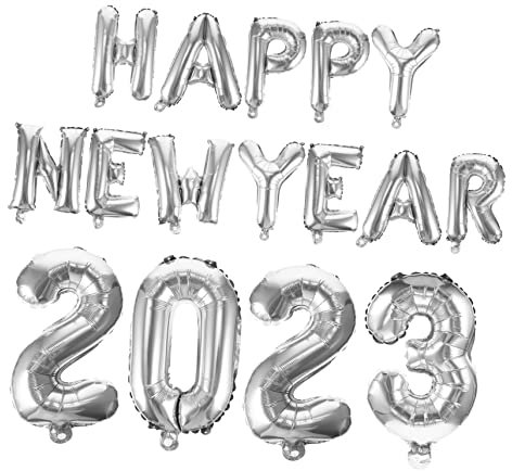 HAWILLOSCH 1satz Neujahrsfeier Luftballons Silberne Happy Year Folienballons Zur Dekoration Hochwertige Partyaccessoires Für Silvesterfeiern Geburtstag Und Jubiläen