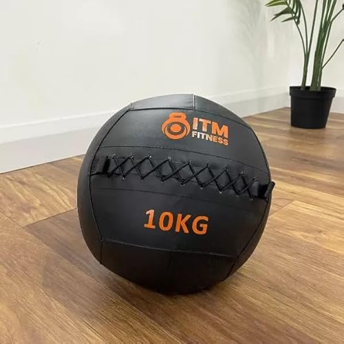 InTheMarket Wandball, Medizinball, Set mit 1 Stück, 4 kg, 6 kg, 8 kg, 10 kg, 12 kg, abriebfestes Vinyl, doppelte Nähte, 36 cm Durchmesser (10 kg)