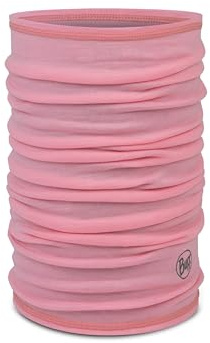 Buff Merino lättviktig halsvärmare för pojkar och flickor, multifunktionell halsduk 100% merinoull, vandring, utomhus, hållbar, lätt, tunn, en storlek, rosa