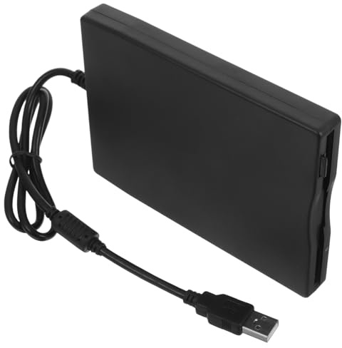 CAXUSD Disquete Portátil Negro con Adaptador USB Compatible con Múltiples Sistemas Operativos para Laptops y Escritorios con Material Abs