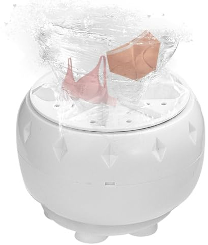 Lavatrice a ultrasuoni portatile, piccola rondella a ultrasuoni compatta a basso rumore, 10 x 7 cm, adorabile turbina automatica, piccola rondella con cavo USB per casa, viaggi,