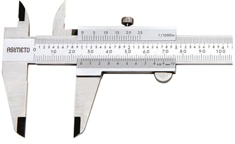 ASIMETO Messschieber mit Feststellschraube 0,05 mm Größe 150 mm