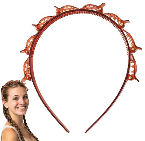 Horquilla para el cabello con flequillo, herramienta para trenzar diadema dentada, herramienta de giratorio, clip profesional para mujeres y niñas, accesorios para el cabello