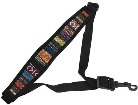 Universal Saxophone Portable Justerbar Bomullshalsa Axelrem - Lätt Folkstil Saxrem med Snap Hook (Etnisk stil)