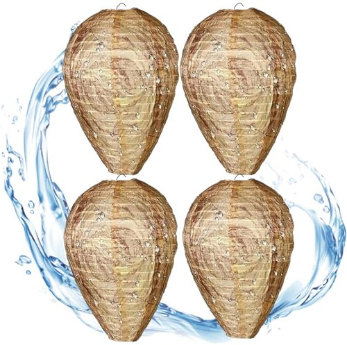4 pezzi di nido di vespe, spray per vespe, trappola per vespe, impermeabile, resistente alle intemperie, da appendere, resistente all'umidità, per giardino, balcone, vespe (4)
