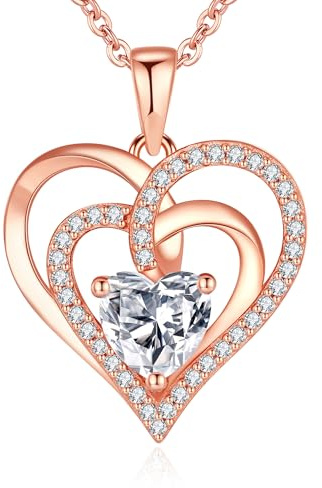 Jrêveinfini Herz Halskette Damen 925 Silber mit Anhänger, Zirkonia Schmuck für Frauen mit Geschenkbox, Geschenk zu Weihnachten, Valentinstag, Muttertag & Geburtstag