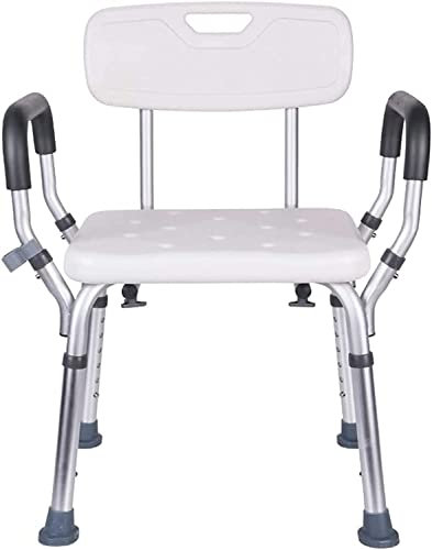 Panca da doccia regolabile per anziani e anziani, sedile per vasca da bagno con braccioli e schienale, sgabello da bagno sicuro per disabili e assistenza alla mobilità