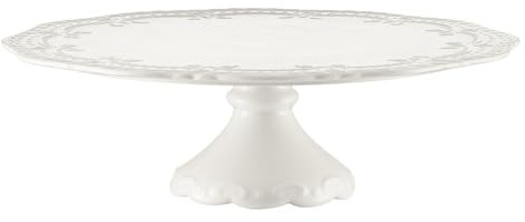 VILLA ITALIA Tortenständer aus Porzellan 29 cm Aurelia - Runder Teller aus verstärktem Porzellan, Ideal für Feierlichkeiten zu Hause, Spülmaschinenfest