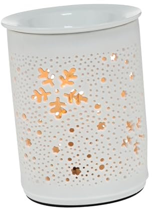 SOLUSTRE Elektrischer Duftlampen-wärmer Aromatherapie Duftöl Schmelzer Mit Nachtlicht Runde Keramik Eu-stecker Für Schlafzimmer Wohnzimmer Bad Praktische Aroma Fragrance-Lampe