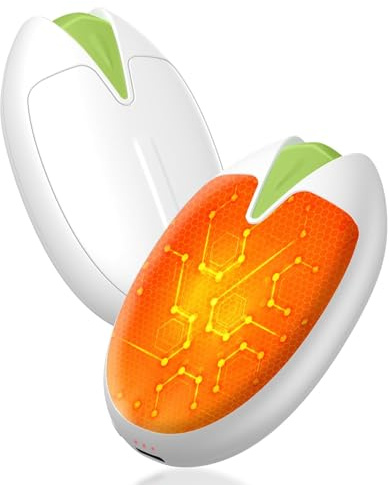 Aischens Lot de 2 Chauffe-Mains Électriques Rechargeables 6000mAh, Chauffe-Mains Magnétiques Portable, 3 Niveaux de Chaleur, Chauffage Rapide, Chaufferette Main Reutilisable, Cadeaux pour Hiver(blanc)