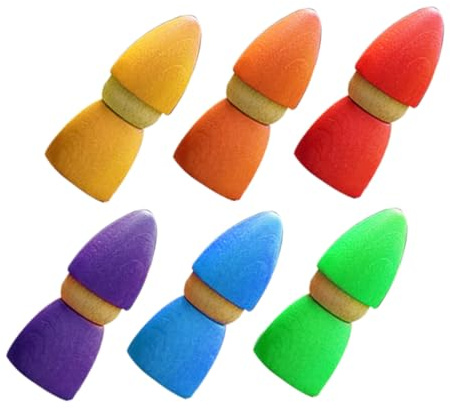 GARIOUANS Buntes Holzpuppenspielzeug Satz Aus Buchenholz Glatte Oberfläche Pädagogisches Regenbogen Farbenspiel Für Kleinkinder Vorschulkinder Lern Und Spaßspielzeug