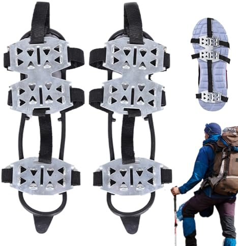 Uoqpty Grampones para la Nieve | Crampones Antideslizantes con De Agarre,Zapatos con Púas para Nieve - para Senderismo Invernal Escalada Trekking Al Aire Libre