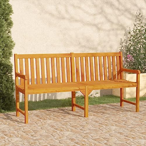 Frdhee Gartenbank, Gartenmöbel Sitzbank, Outdoor Bank, Gartenbank 180 cm Massivholz Akazie, Gartenmöbel Bänke Für Balkon, Terrassen, Outdoor, Einfache Montage