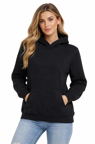 The Fancy Dress Hoodies for Women UK - Unisex Plain Pullover Hooded Sweatshirt long Sleeve Inside Fleece Hoodie Top For Gym Work Running