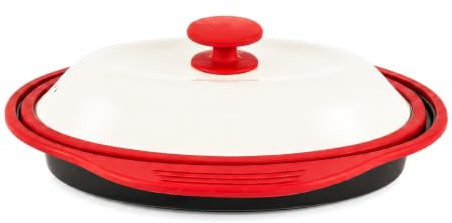 EVERGOODS Microwave Grill Pan with Lid, Silicone Microwave Cookware 2.3L for Bacon Crisper, Grilled Cheese, Vegetables, Fish, Leftovers – Splatter-Proof, Dishwasher Safe
