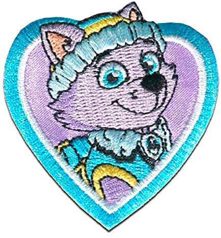Comercial Mercera Paw Patrol Everest Aufnäher zum Aufbügeln 6 x 6 cm Bügelbild für Kinder mit Superhunde Hund Welpen Fan, Bügelpatch Patches Bügelflicken Geschenk