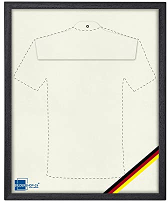 Bildershop-24 Objektrahmen Trikotrahmen VARIO36 WM inkl. Bügel, Deutschland Banner und Passepartout 70x100cm Schwarz matt (lackiert) 2018