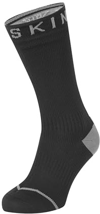Sealskinz Calzino impermeabile per tutte le stagioni, con polsino Hydrostop, Unisex - Adulto, Calzini, 11100063010130, nero/grigio, L