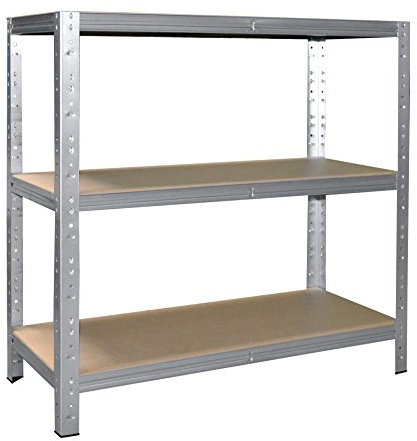 Shelf Creations Basic Schwerlastregal 90x130x40cm verzinkt 3 Böden - Regal Kellerregal Metallregal smartes Steckregal Lagerregal Werkstattregal Archivregal Industrieregal Haushaltsregal Ordnerregal