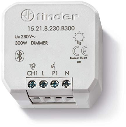 Finder Dimmer elettronico Bluetooth YESLY Tipo 15218230B300. Varialuce con montaggio a incasso. 7 funzioni selezionabili. Comandabile con App.