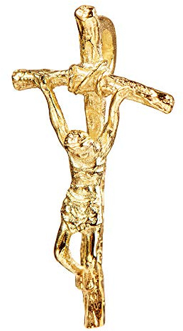 JEVELION Kreuz-Anhänger Goldkreuz Jesus Christus für Damen, Herren und Kinder als Kettenanhänger mit Schmuck-Etui
