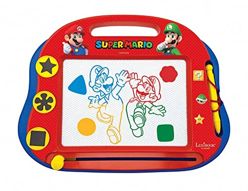 Lexibook, Super Mario, Zeichentafel, rot/blau, CRNI550 | Magnetische Mehrfarben-Zeichentafel, Stift & Stempel