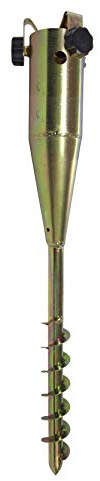 HOME IT® Pica de Suelo para Sombrilla – Universal hasta Ø60 mm – con Barra de Rosca y 3 Tornillos de Fijación – Acero Galvanizado – 57 cm