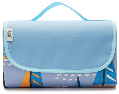 HNDXLHH Picknickdecke Wasserdicht Lila Vogel Picnic Blanket Wasserdicht, Picknick-Matte mit Tragegriff, Faltbar Picknick Decke,Outdoor Stranddecke für Camping, Picknick, Reise