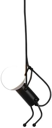 B·LED BARCELONA LED - Lámpara Colgante de techo Doll Negra con Enchufe y Cable Largo Ajustable. Casquillo E27 – Estilo Nórdico con Interruptor, para Dormitorio, Salón o Local