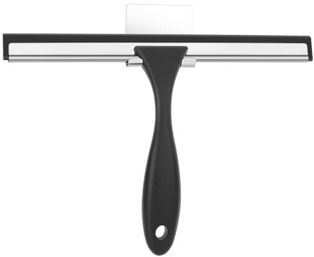 NileHome Shower Squeegee for Glass Door Stainless Steel Window Squeegee All-Purpose Heavy-Duty Bathroom Squeegee for Shower Glass Door and Tile Cleaning Non-slip Handle 10 Inches