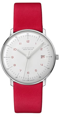 JUNGHANS max Bill Unisex-Funkuhr Mega Solar Rot 59/4325.02
