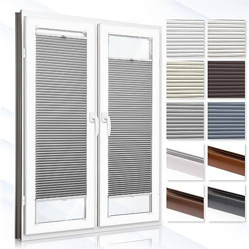 Concept Crystal® CUSTOMISED Honeycomb Pleated Blinds WITH DRILLING – Made-to-measure – Up and down Shades – 6 Different Fabric Colours – Honeycomb Blackout Blinds (Height from 50 cm to 149 cm)