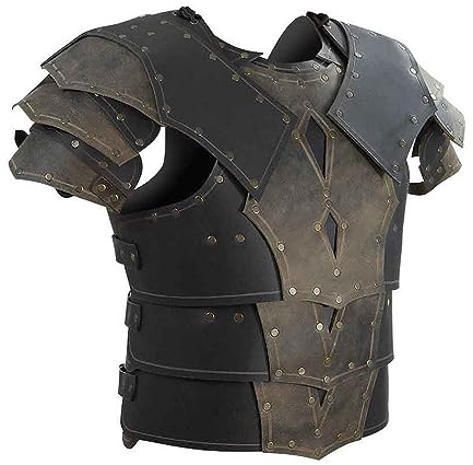 DREMDO Mittelalterlicher Brustpanzer, Steampunk Ritter PU Leder Kampfrüstung Weste, Renaissance Brustpanzer Brustpanzer Für Cosplay Thema Party