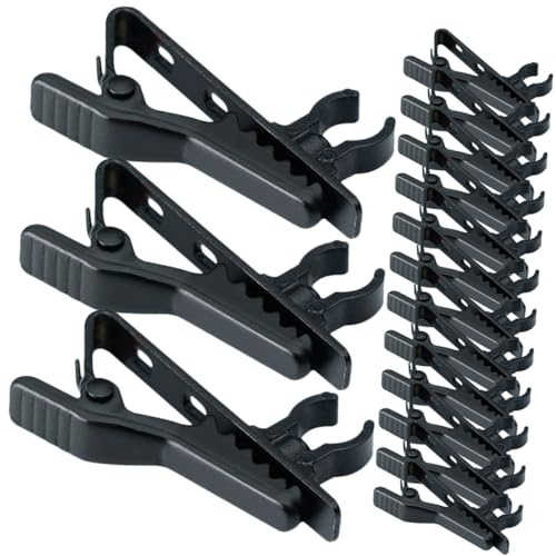 Mikrofonclip 15 Stück Universelle Eisenklemmen für Mikrofone, Schwarz | Praktische Halteklammern mit Verstellbarem Winkel, Einfache Montage, Passend für Mikrofone und Zubehör
