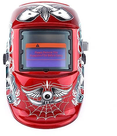Ausla Welding Helmet, UV IR Welding Helmet Welding Mask Grinding Helmet Automatic Darkening Solar for Electrical Work 9.2 x 4.2cm Viewing Window