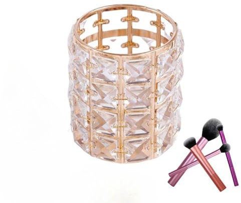 GYWHOOFT Make-up Pinsel Aufbewahrung aus Kristall Make-up Pinselhalter Kosmetik Pinsel Halter Organizer Stiftbehälter Desktop-Dekoration für Makeup und Kosmetik