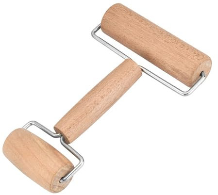Pizzaroller aus Holz, 11,5 cm, Pizza-Backwalze, Holzroller, Pizzateigroller zum Backen von Pizza, Pasta, Kuchen, Gebäck, Kuchen, Kruste, Kekse