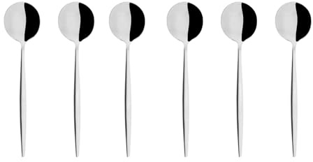 Geneviève Lethu - Set de 6 Cuillères à Café en Acier Inoxydable - Collection BERGEN, L 10 cm, Argent