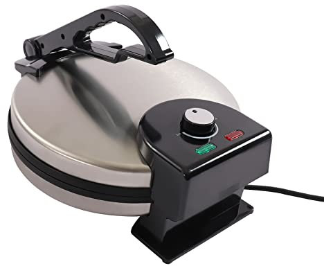 TONFEION Elektrische Edelstahl Doppelseitige Heizung Tortilla Maker 1800W 220V Roti Maker mit Temperatur Einstellbar,für Pfannkuchen,Omelette, Pizza