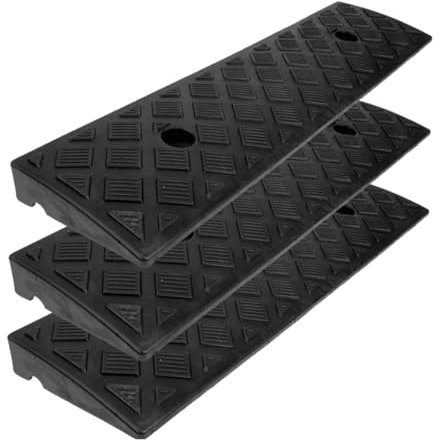 iplusmile 3st Stufenmatte Hangmatte Bordsteinrampen Für Die Auffahrt Rollerrampen Rollstuhlrampe Für Auto Auto-radrampen Schuppenrampen Für Rasenmäher Auffahrtsrampen Für Autos Black Gummi