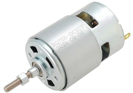 YINETTECH 755 Brushed Motor 755 DC Motor DC 21V Brushed Motor Large Torque Motor with Long Shaft for 21V Trimmer Grass Cutter Motor