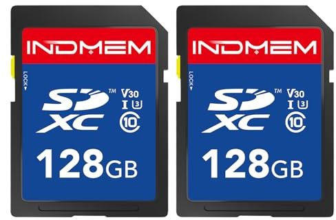 128GB SD Card 2Pack, C10, U3, V30, High Speed up to 90M/S, SDXC UHS-I Memory Cards, Full HD & 4K Video Compatible with Digital Camera, HD Camcorders, DSLR and PC, 128GB(2 pc)
