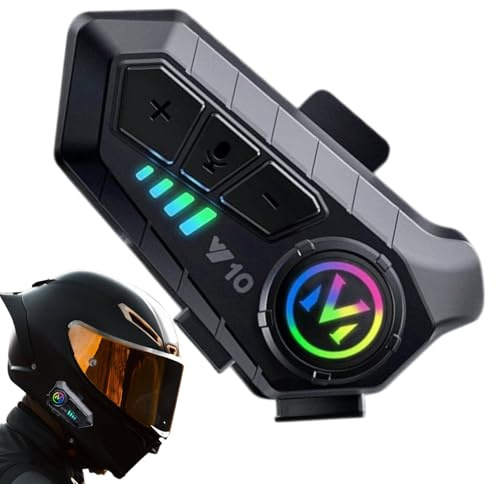 Ungtyb Auriculares inalámbricos para casco de motocicleta, auriculares impermeables para casco de motocicleta, auriculares de casco de alta duración con características impermeables y de cancelación