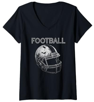 Damen American Football Helm 3D - Vintage Football Lover T-Shirt mit V-Ausschnitt