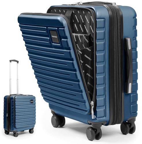 Travely Premium Handgepäck 55x40x23cm erweiterbar, passend für Lufthansa, Eurowings und co. I 41L - 50L Handgepäck mit sanften Rollen und praktischem TSA Schloss, Reise