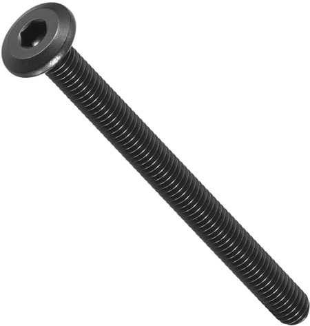 METALLIXITY Flat Head Hex Socket Cap Screws Bolts(1/4-20x3-1/2) 10Pcs, 304 Stainless Steel Hex Socket Furniture Bolts Screws - for Furniture Woodworking Project, Black | 304 Stainless Steel Hex Socket Furniture Bolts Screws - for Furniture Woodworking Project, Black
