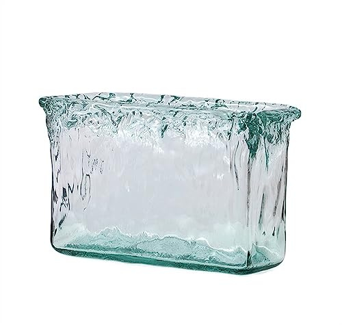 CJHFR472SG Terrarium Aquarium Rechteckiges Glasaquarium Unregelmäßiges Glas Ökologisches Aquarium Desktop Transparente Glasornamente Wasserwellen Insekten Schildkröten