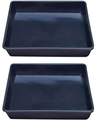 FSSTUD 2 Pcs 22.5cm Square Plastic Plant Saucer Plant Pot Water Draining Receiving Tray Flower Pot Drip Dish Plates Garden Planter Drainage Saucers Seedling Growing Tray for Pots Base Black