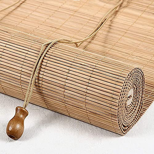 Natürlicher Bambus-Rollo, Bambusrollos, für den Außenbereich, römische Lampenschirme für Fenster, venezianische Holzrollos, ideal für Balkon/Garten/Terrasse (130 x 300 cm)
